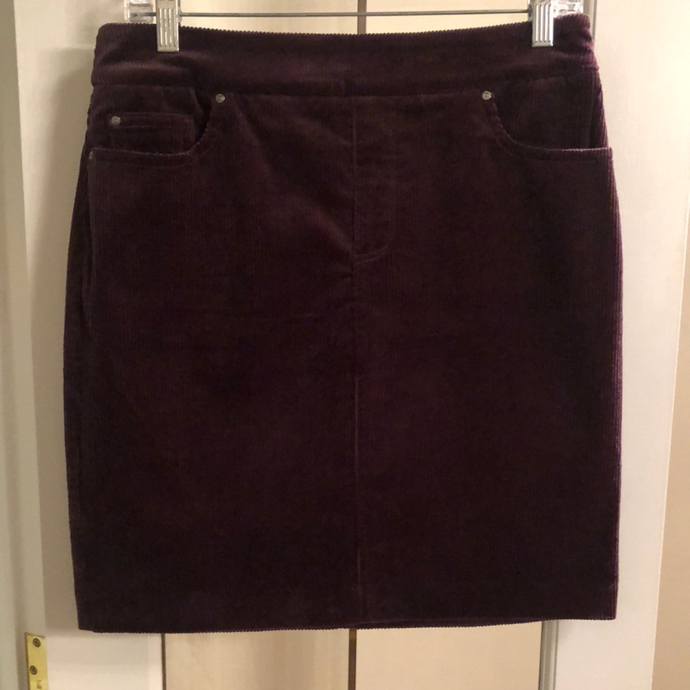 Women's Corduroy Pencil Skirt in Chocolate Brown
